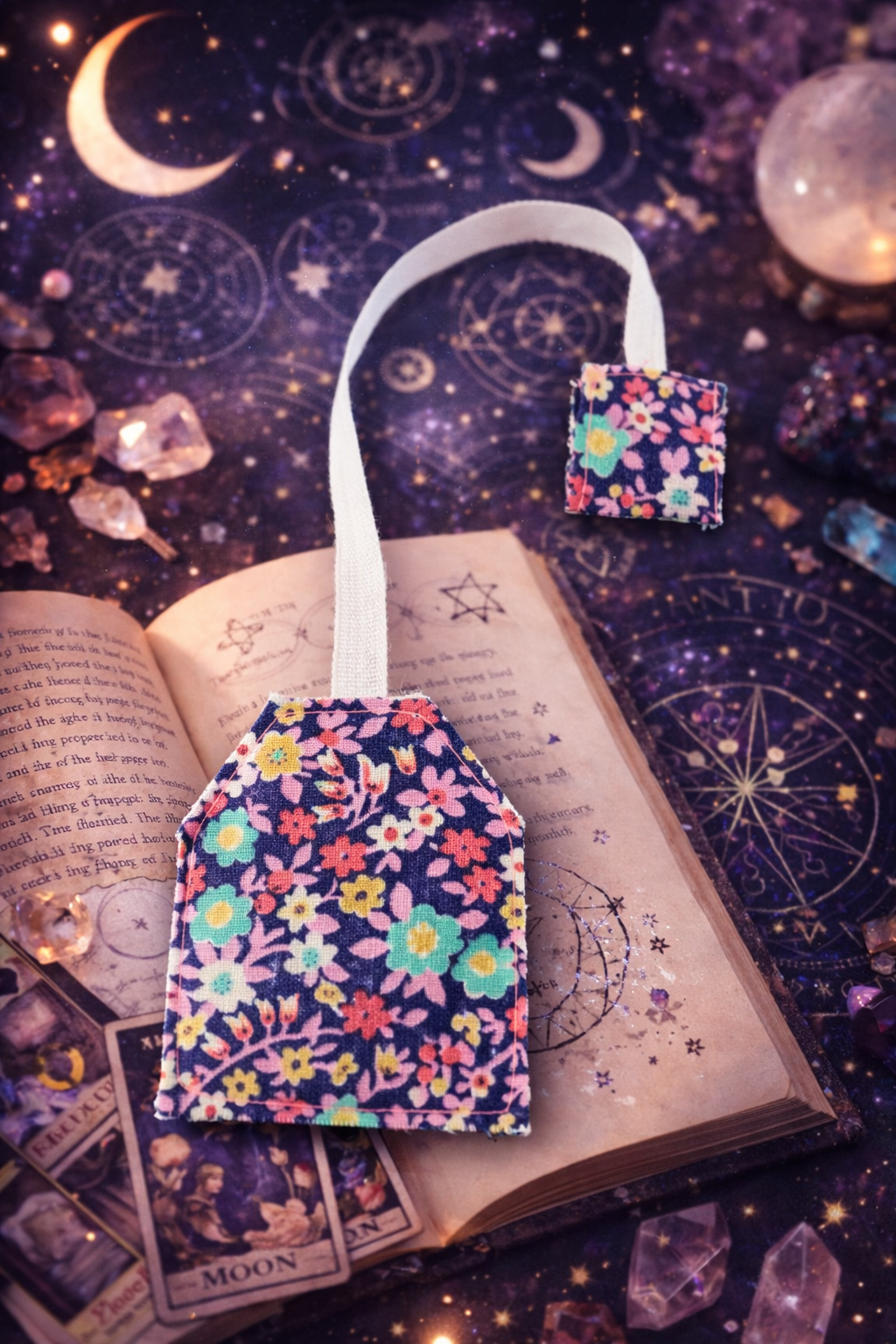 marque page fleurs violet