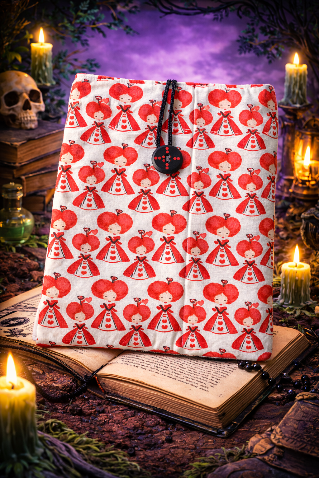 pochette à livre reine de cœur