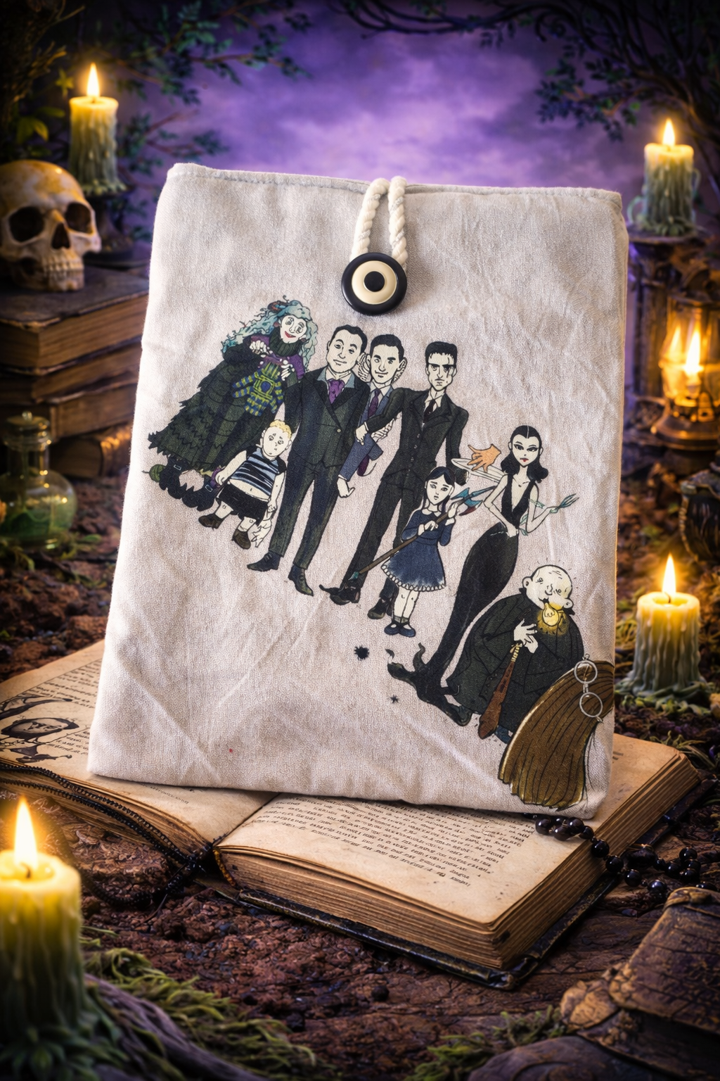 pochette à livre famille Adams