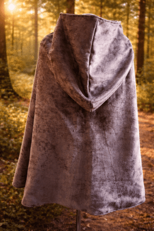 Cape velours gris/rose réversible