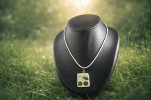 Collier en vaisselle ancienne cerises