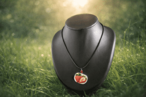 Collier en vaisselle ancienne fraise